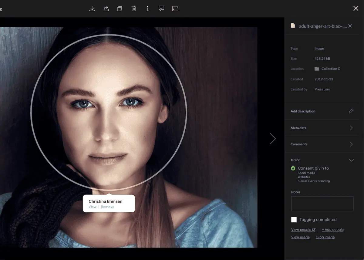Kontainer DAM has GDPR Approved Rights, expire date and Consent Management