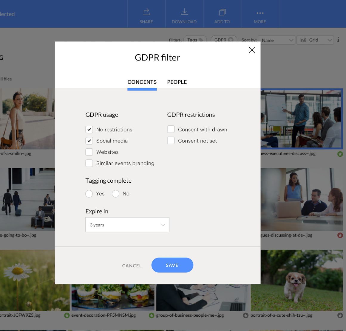 GDPR Tagging rights management on photo