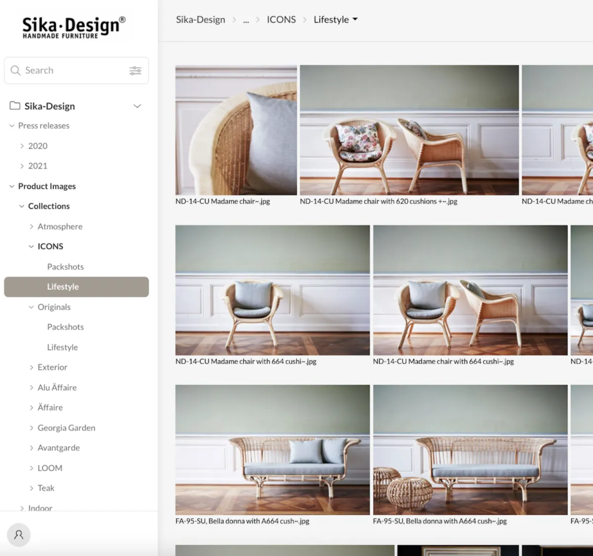 Lifestyle Packs i Kontainer DAM System (Digital Asset Management)