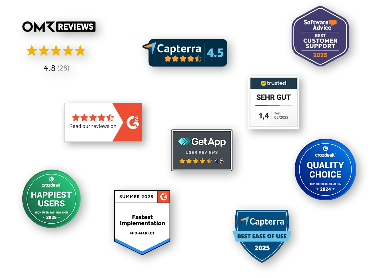 badges til review side Kontainer review platform badges