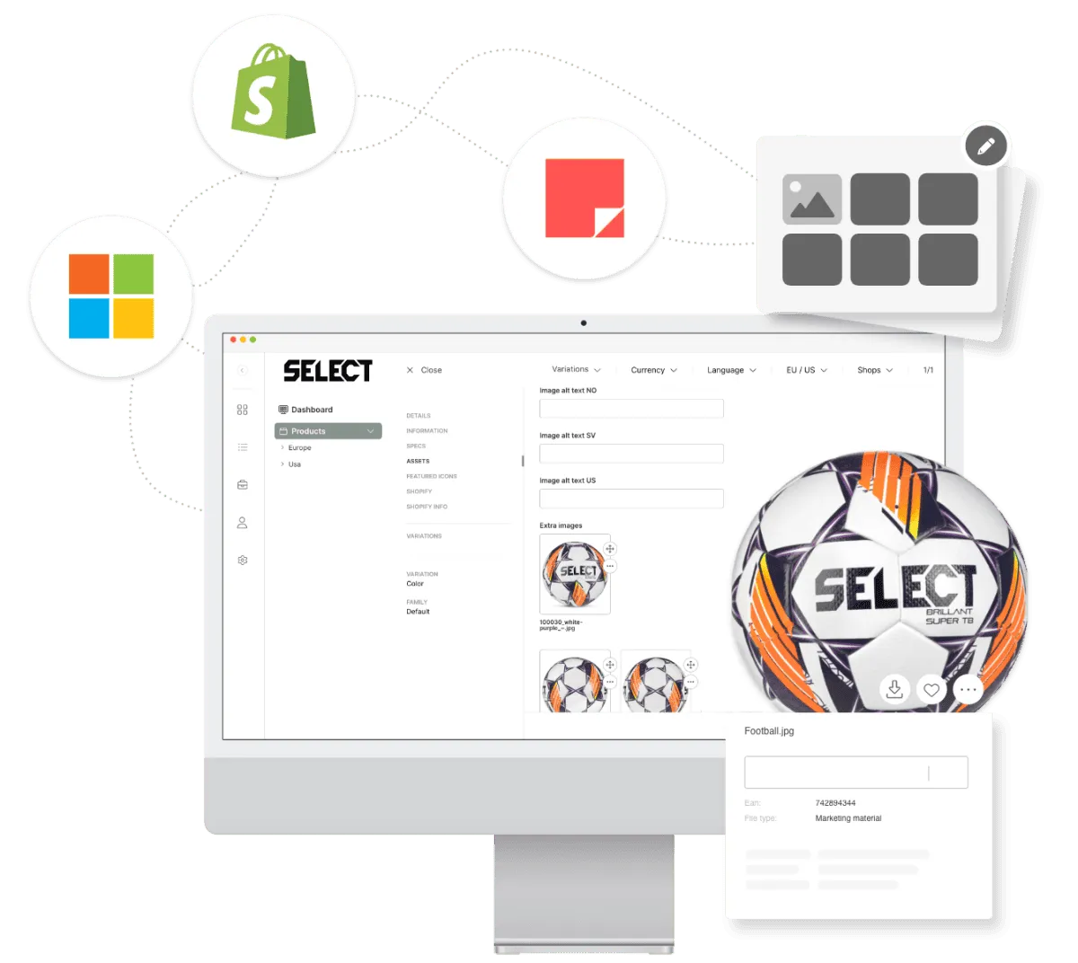 SELECT_Integrations_100030 select sports DAM and PIM case with shopify integration