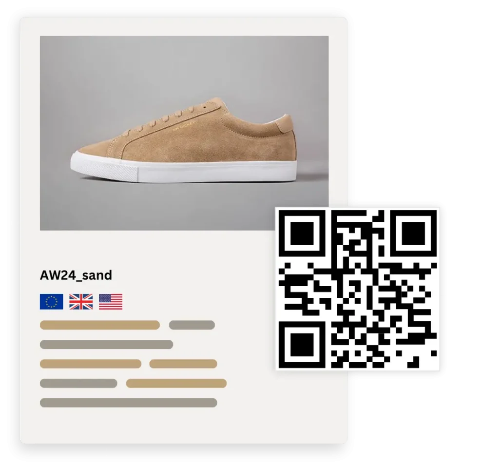 Kontainer DPP in PIM_QR image QR code for shoes in-store DPP