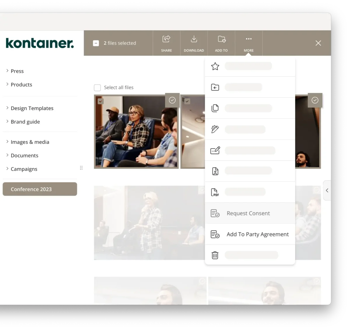 Kontainer Photo Consent Tool_Requesting Consent Get consent when and where you need it with Kontainer's Photo Consent Tool.