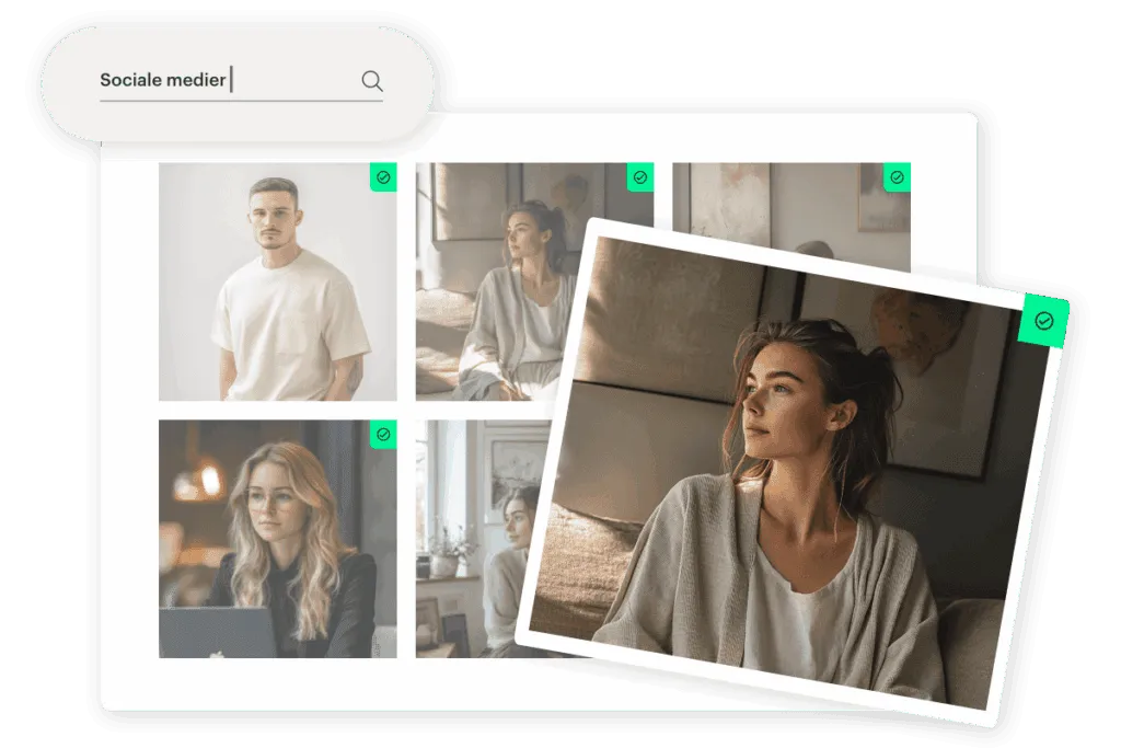 Step4-1200x800-DK Billede af personer i forskellige indendørs omgivelser til social medie branding og marketing.