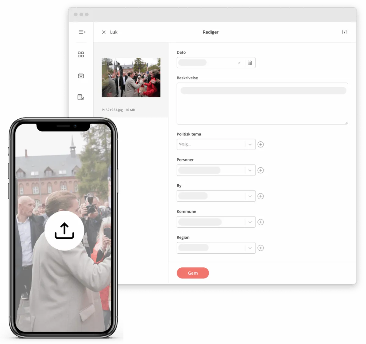 Socialdemokratiets Kontainer DAM_Mobil upload Mobil upload af billeder direkte til Kontainer DAM