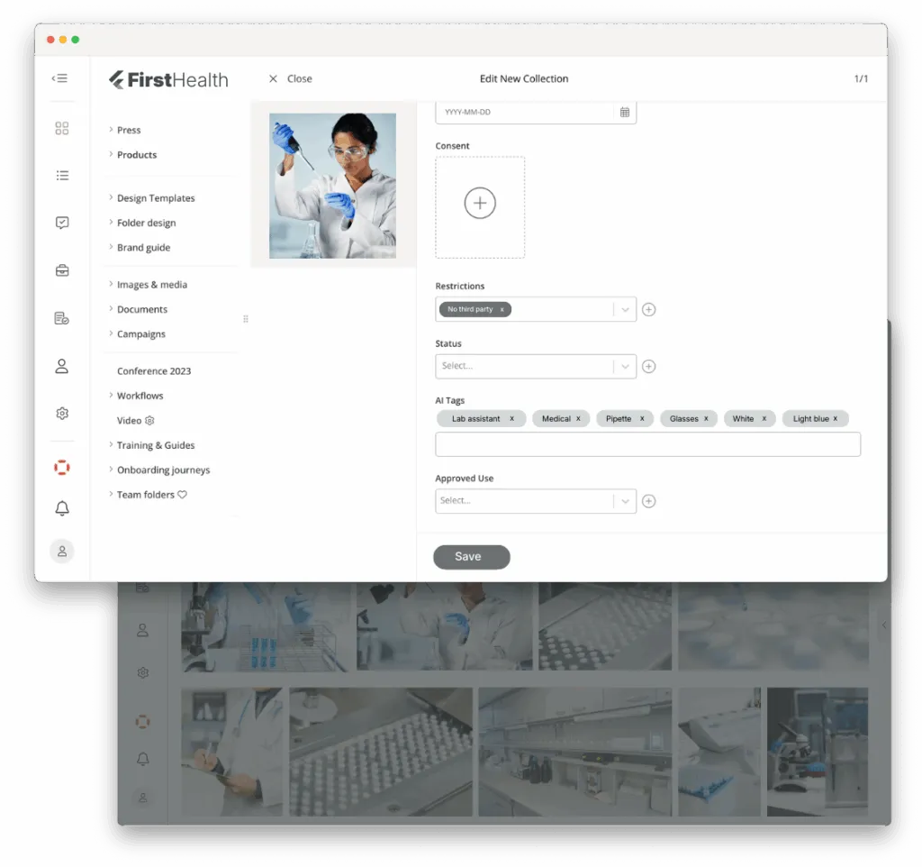 Healthcare Kontainer DAM & PIM_Tagging-compliance Kontainer DAM tagging and compliance features for regulated healthcare content