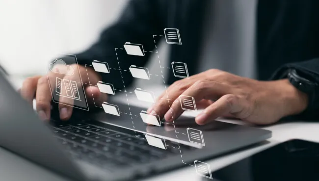 System for Archiving and Document Management (DMS). Software that automates the archiving and management of data files. Concept of Internet Technology.
