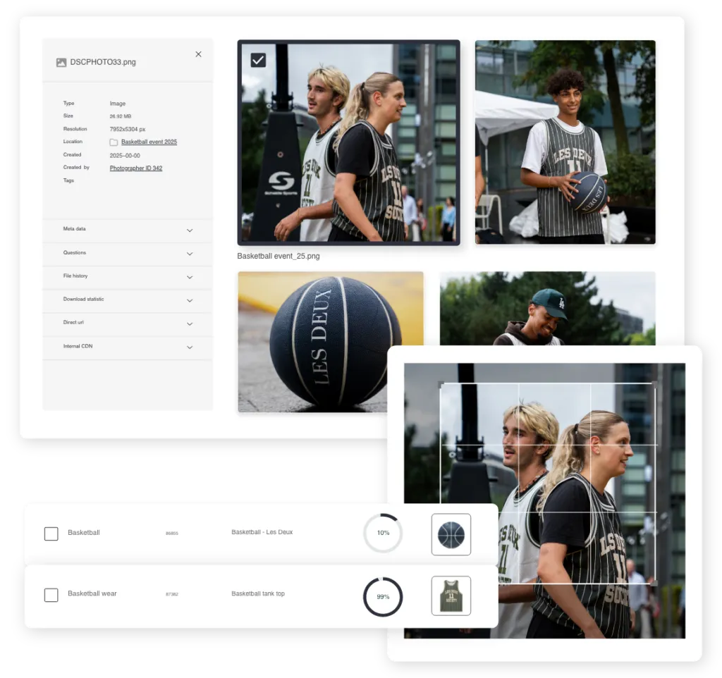 Les Deux product images and videos managed in Kontainer DAM