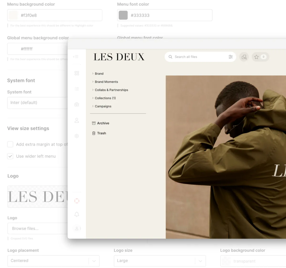 Les Deux Kontainer PIM DAM case_styling Les Deux product styling images organized in Kontainer DAM